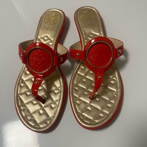 Vince Camuto Red and Gold Sandals